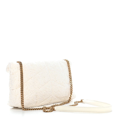 Saint Laurent Boucle Tweed Quilted Toy Loulou Puffer Monogram Chain Satchel Crema Soft 3 of 9