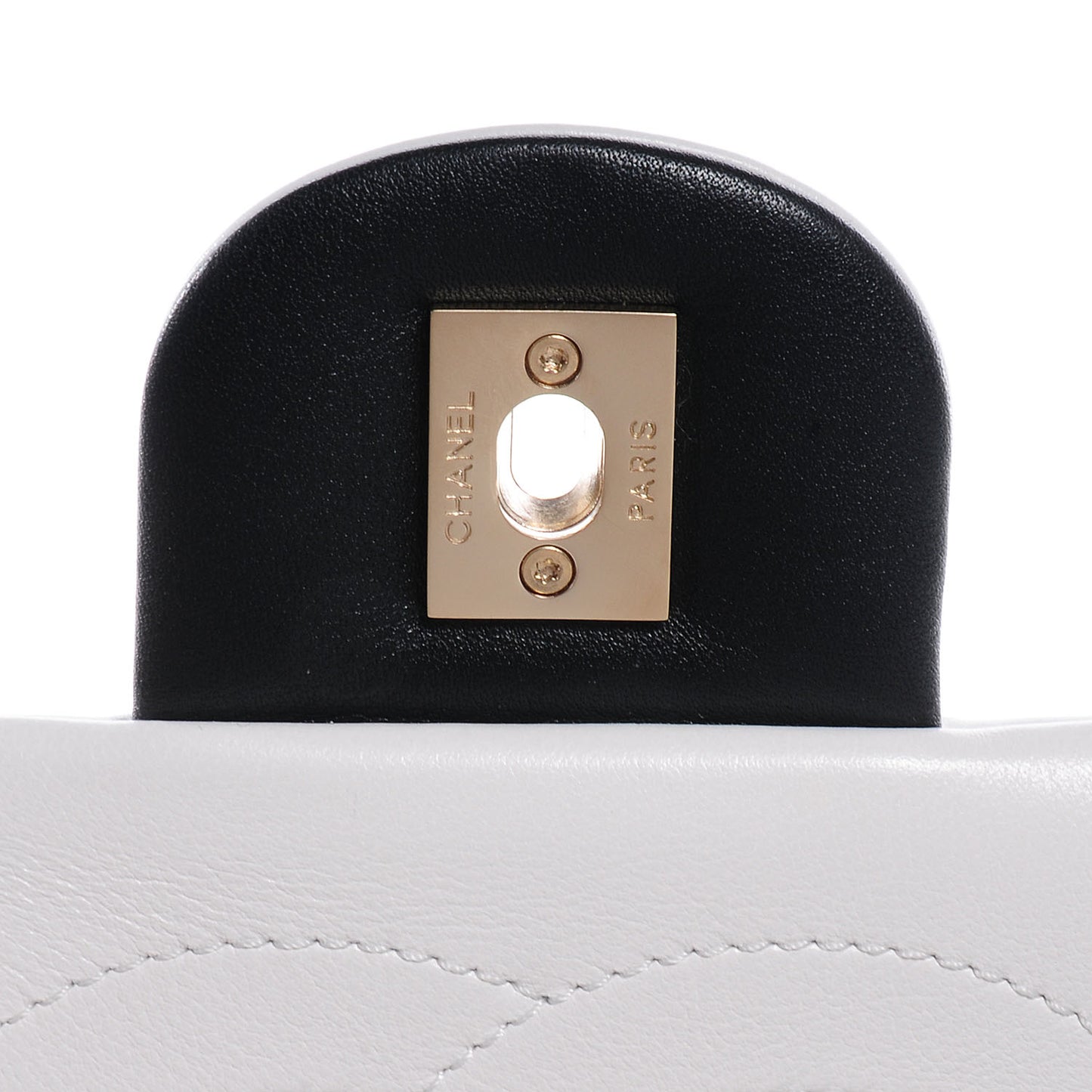 Calfskin Quilted Graphic Medium Flap Bag Black White