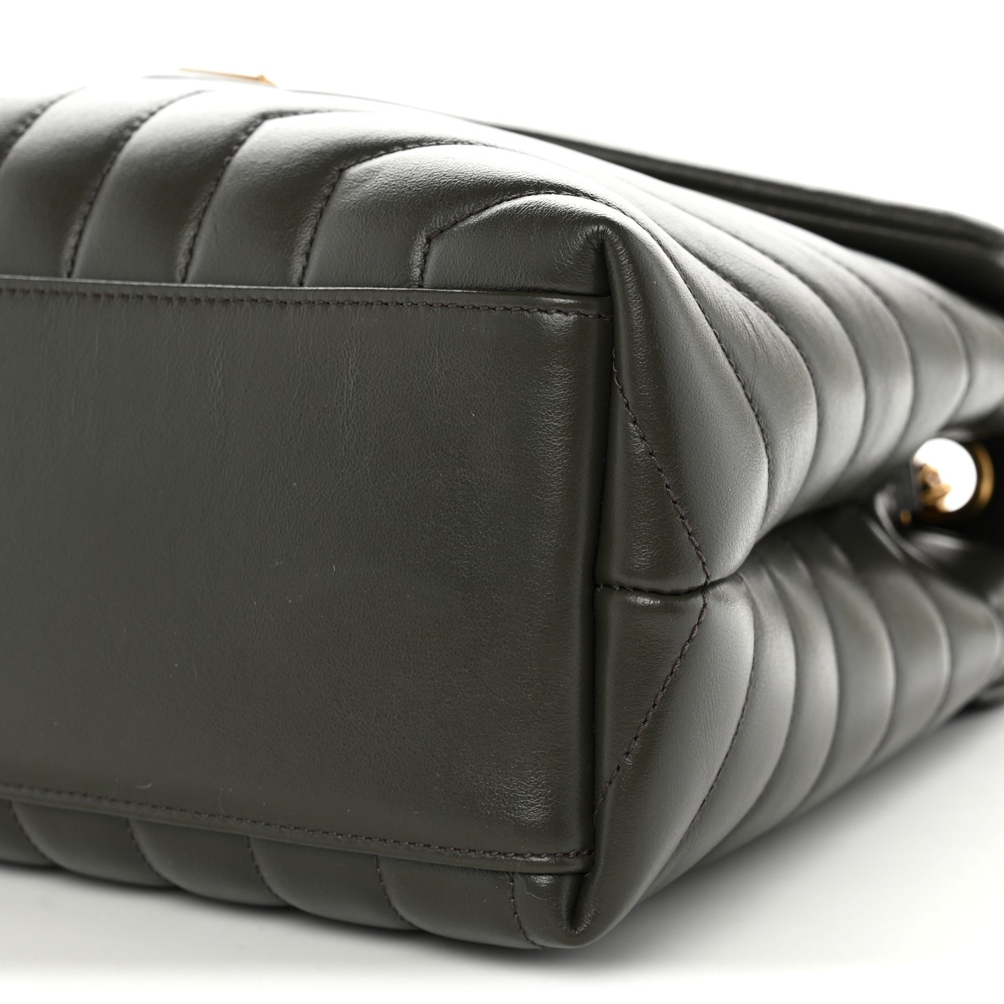 Calfskin Y Quilted Monogram Medium Loulou Chain Satchel Pebble
