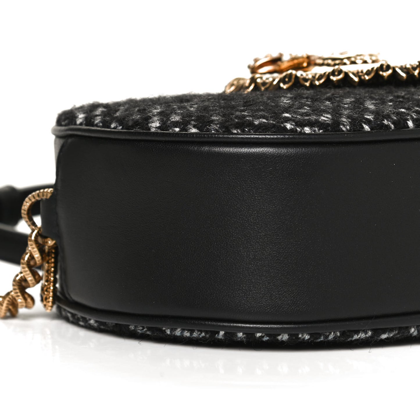 Calfskin Tweed Chevron Devotion Crossbody Bag Bag Black