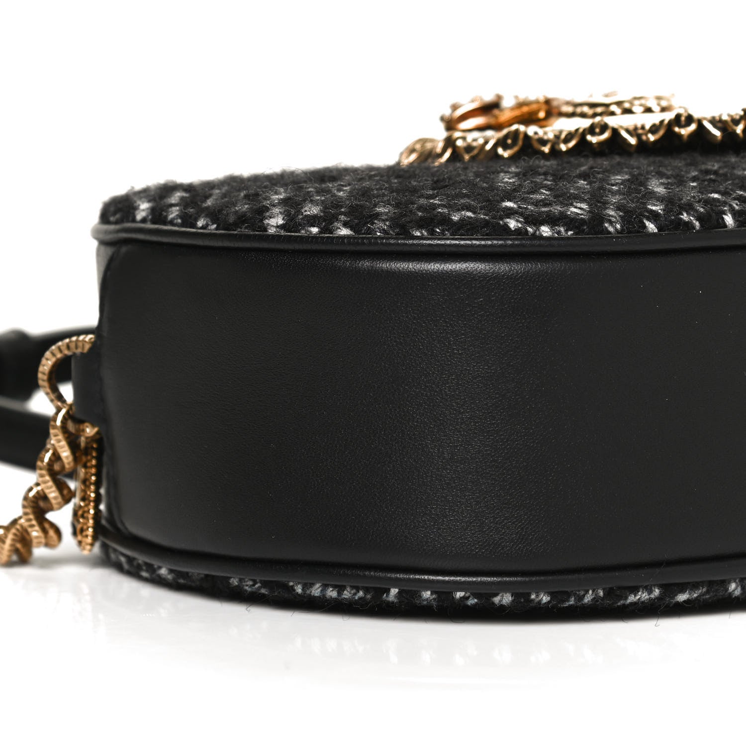 Dolce & Gabbana Calfskin Tweed Chevron Devotion Crossbody Bag Bag Black 9 of 13