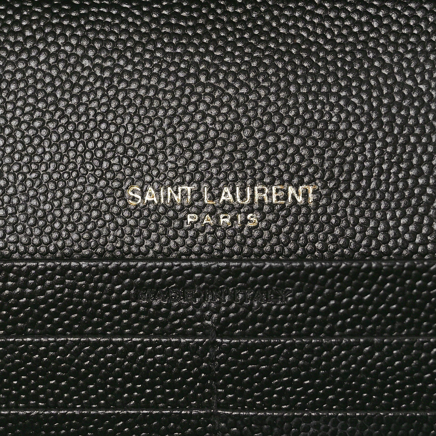 Saint Laurent Grain De Poudre Matelasse Chevron Monogram Chain Wallet Black 6 of 11