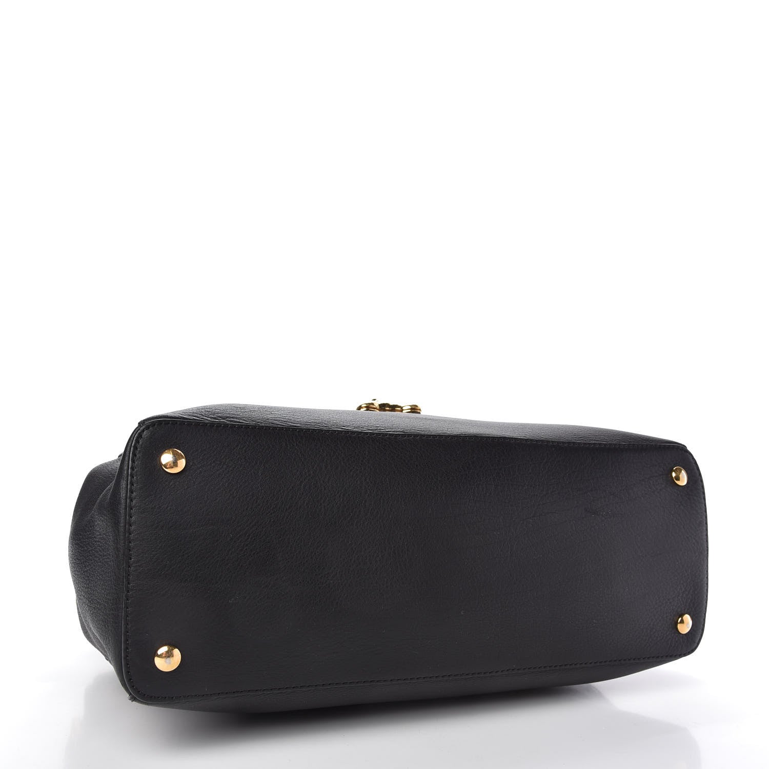 Versace Calfskin Whipstitch Palazzo Top Handle Satchel Black 4 of 10