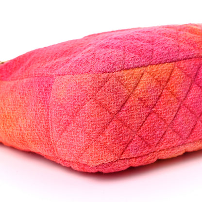 Chanel Tweed Quilted CC Shopping Tote Pink Orange 8 of 10