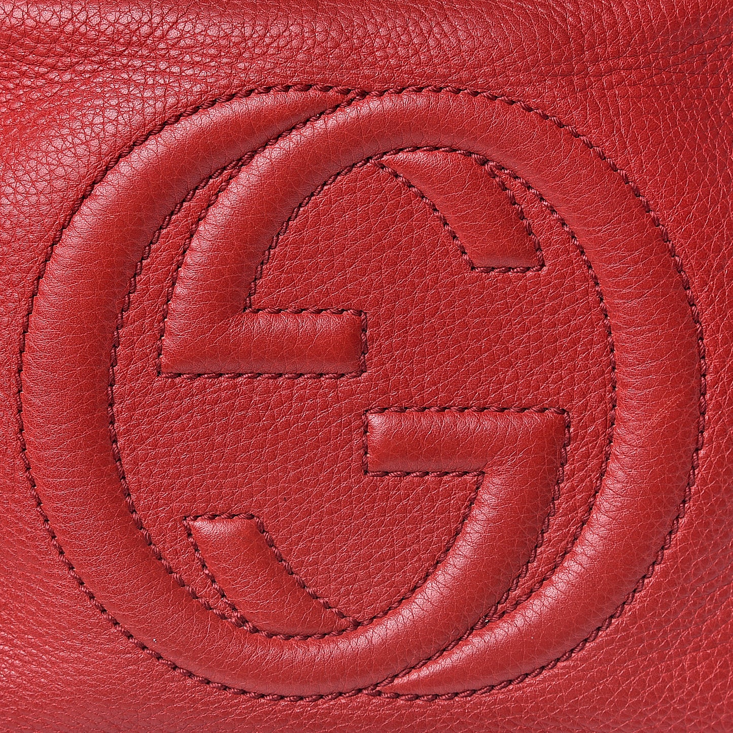 Pebbled Calfskin Small Soho Disco Bag Tabasco Red