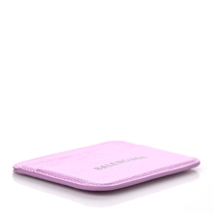 Balenciaga Grained Calfskin Logo Cash Rounded Card Holder Lilac Black 4 of 6