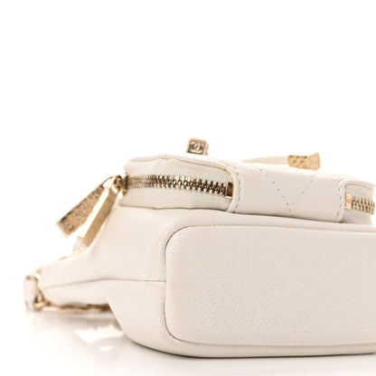 Chanel Caviar Quilted Mini CC Pocket Bucket Bag White 9 of 11