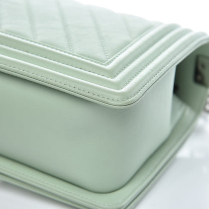 Chanel Calfskin Chevron Quilted Medium Boy Flap Light Green 10 of 11