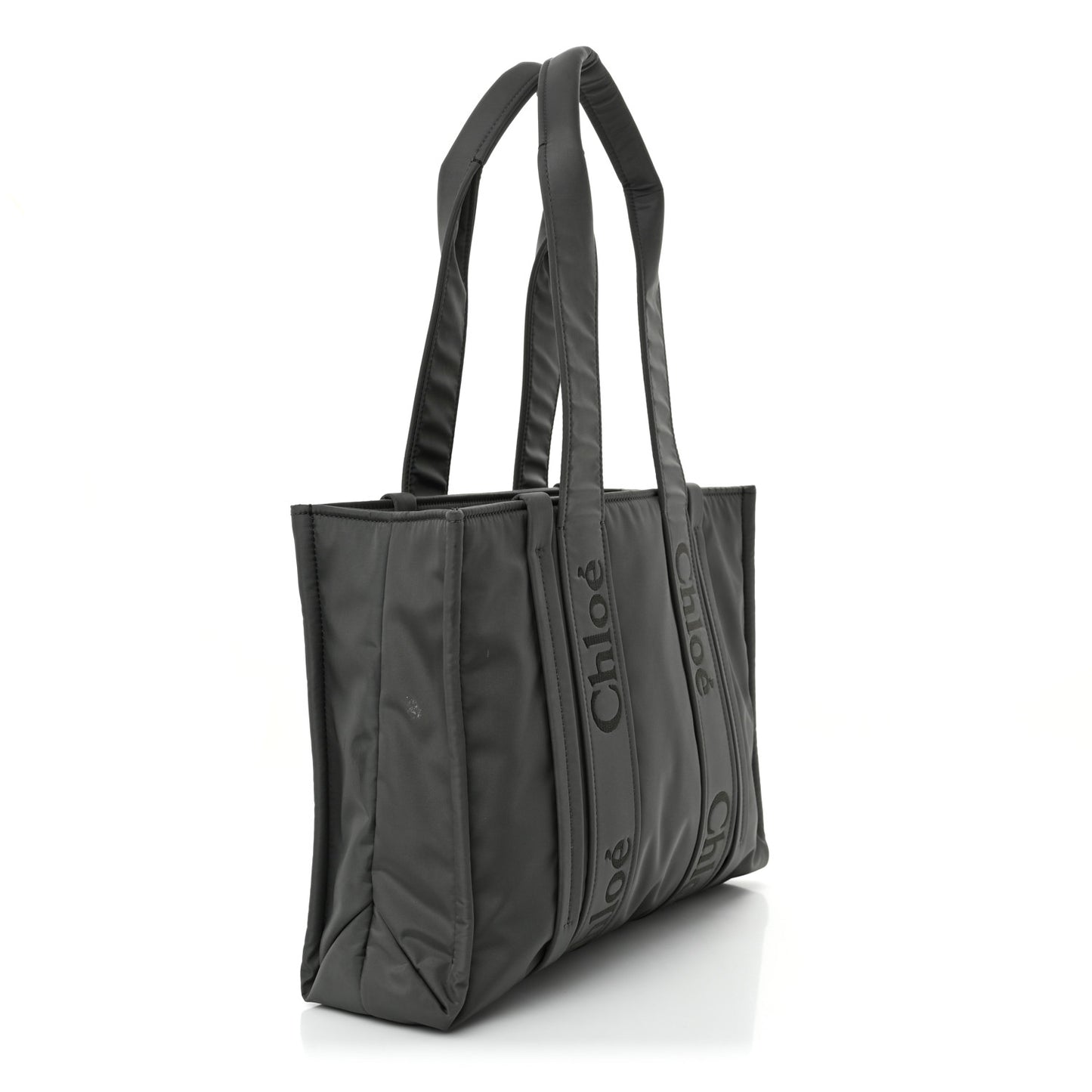 Recycled Nylon Medium Woody Ribbon Tote Elephant Grey