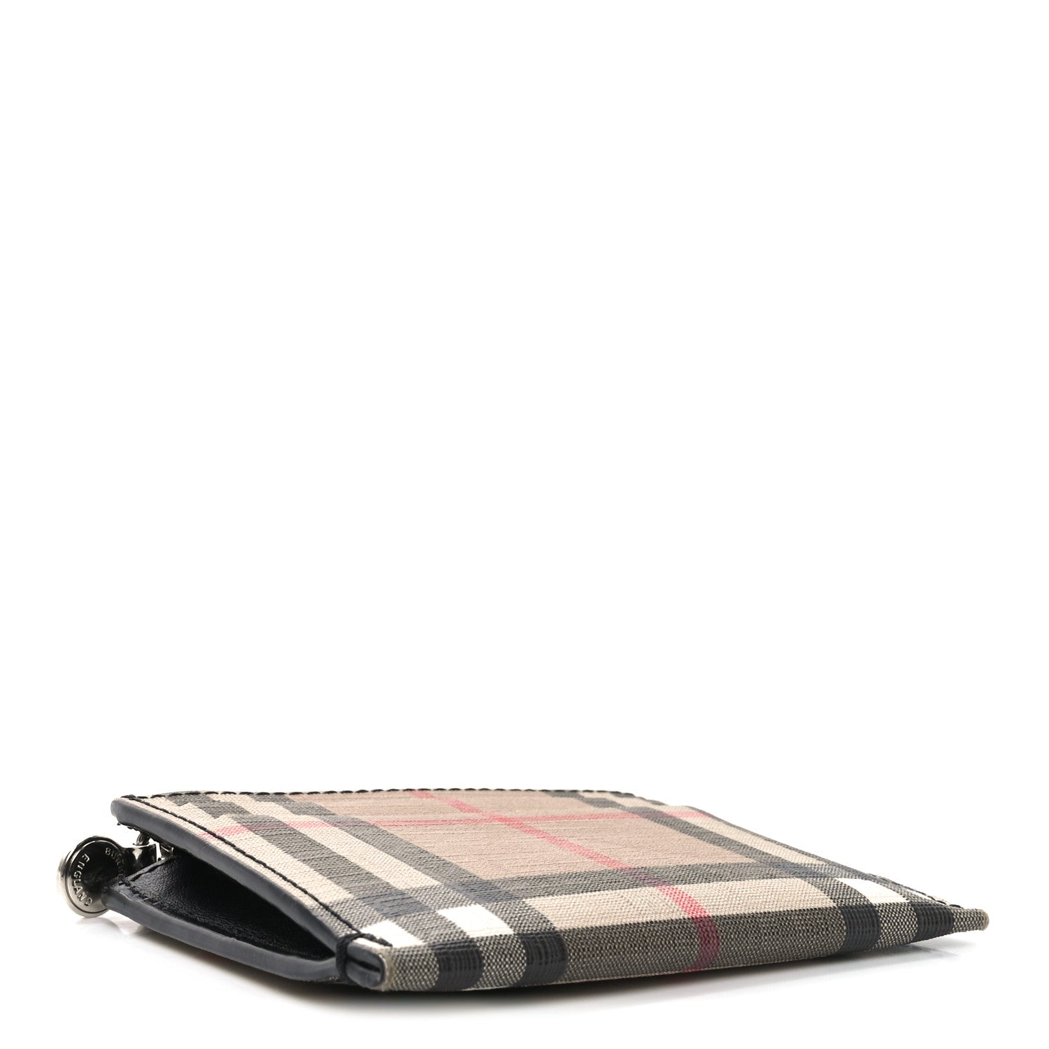 Burberry Canvas Vintage Check Zip Card Holder Black 4 of 6