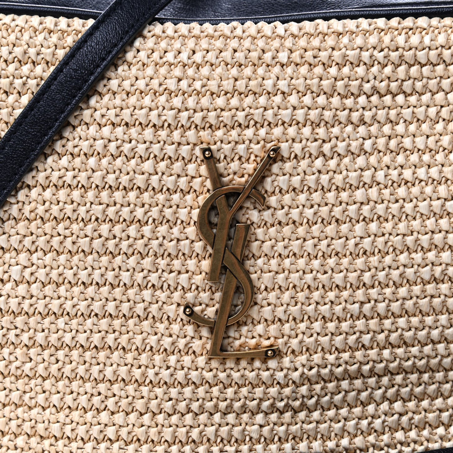 Raffia Canvas Monogram Lou Camera Bag Beige Black