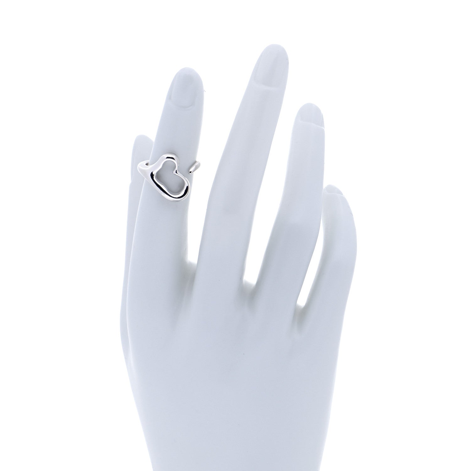 Tiffany Sterling Silver Elsa Peretti Open Heart Ring 47 4 2 of 4