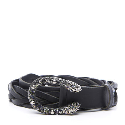Gucci Calfskin Dionysus Braided Belt 95 38 Black 1 of 4