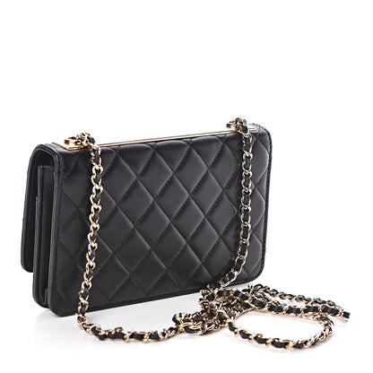 Chanel Lambskin Quilted Trendy CC Wallet On Chain WOC Black 3 of 11
