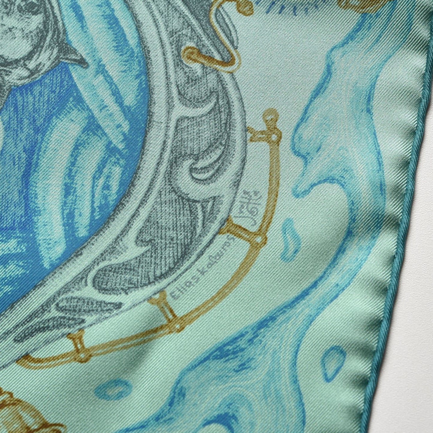 Silk The Horsawards Scarf 90 Vert Jade Turquoise Anthracite