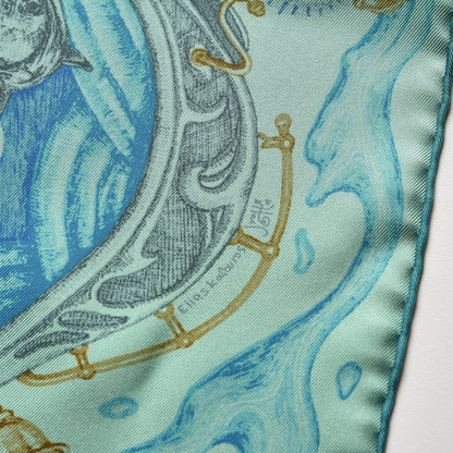 Hermes Silk The Horsawards Scarf 90 Vert Jade Turquoise Anthracite 5 of 8