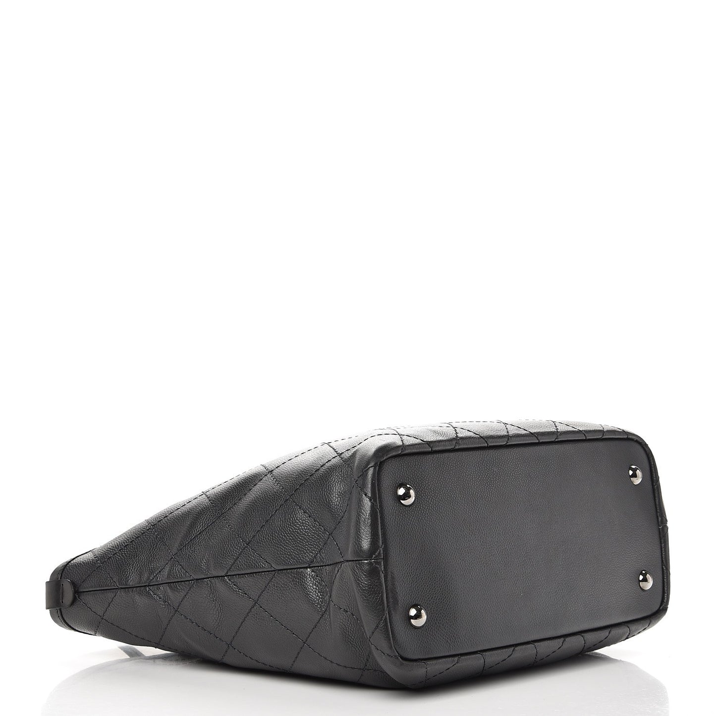 Grained Calfskin Shopping Fever Tote Dark Grey