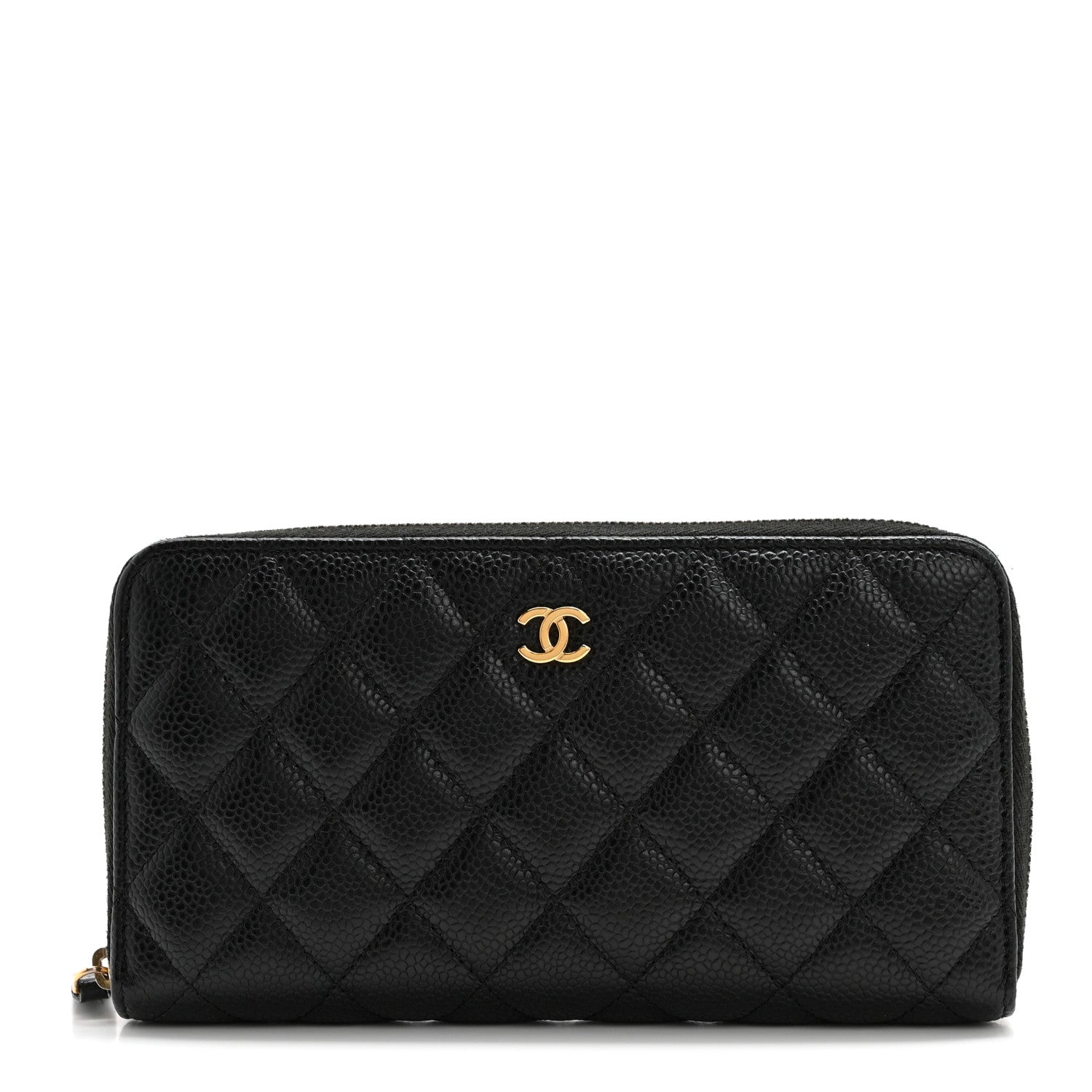 Chanel Caviar Quilted Large Gusset Zip Around Wallet Black 1 of 12