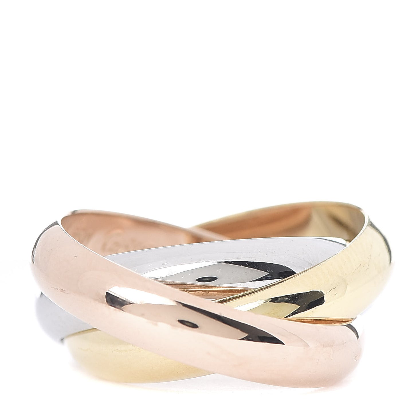 18K Pink Yellow White Gold Large Trinity Ring 55 7.25