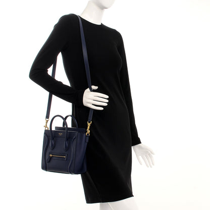 Celine Smooth Calfskin Nano Luggage Ink 2 of 10