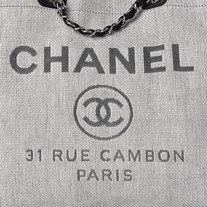 Chanel Woven Straw Raffia Extra Large Deauville Tote Grey 8 of 10