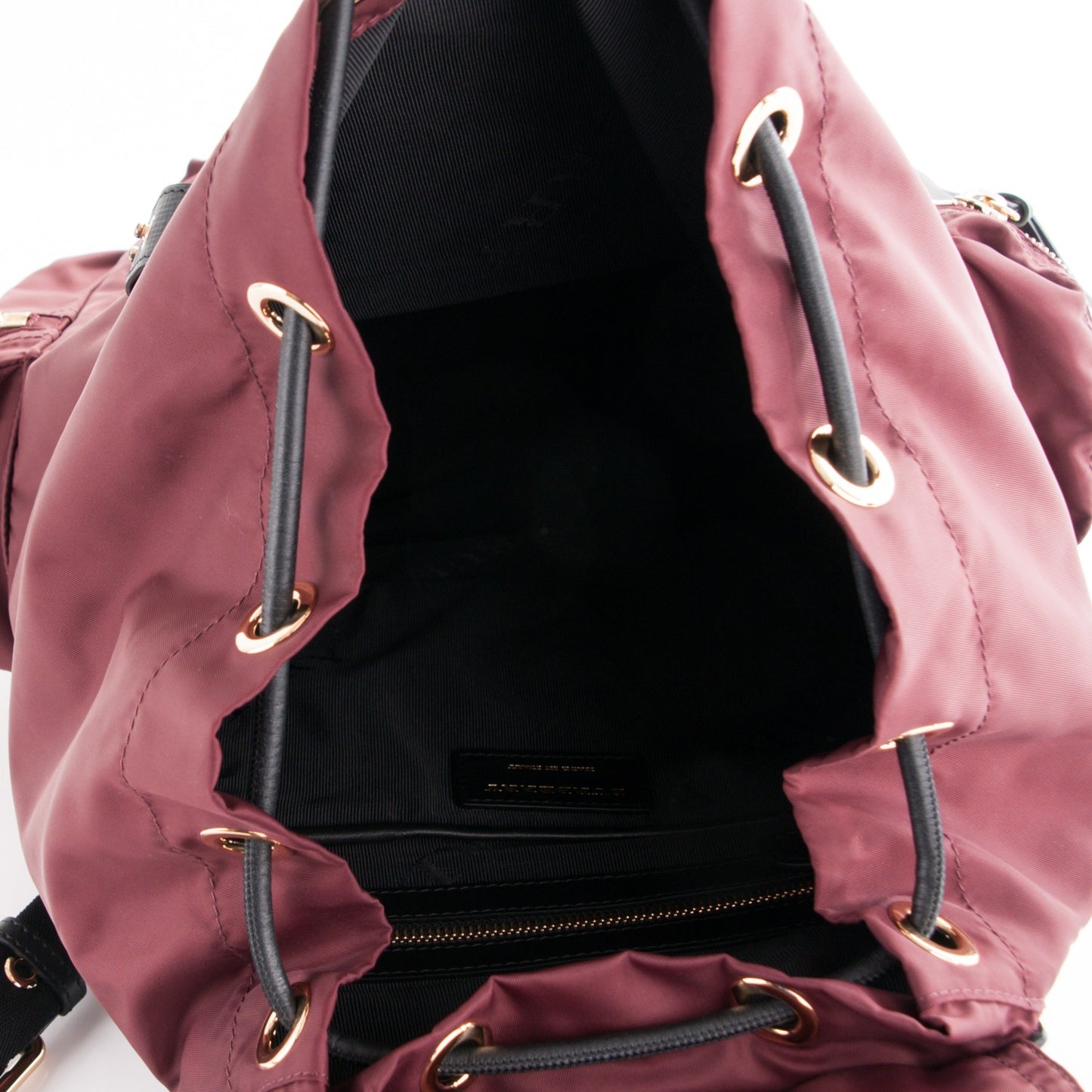 Nylon Large Rucksack Backpack Burgundy Red