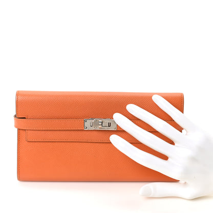 Hermes Epsom Kelly Longue Wallet Orange 2 of 10