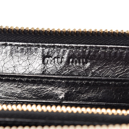 Miu Miu Nappa Matelasse Lux Zip Around Wallet Black 6 of 7