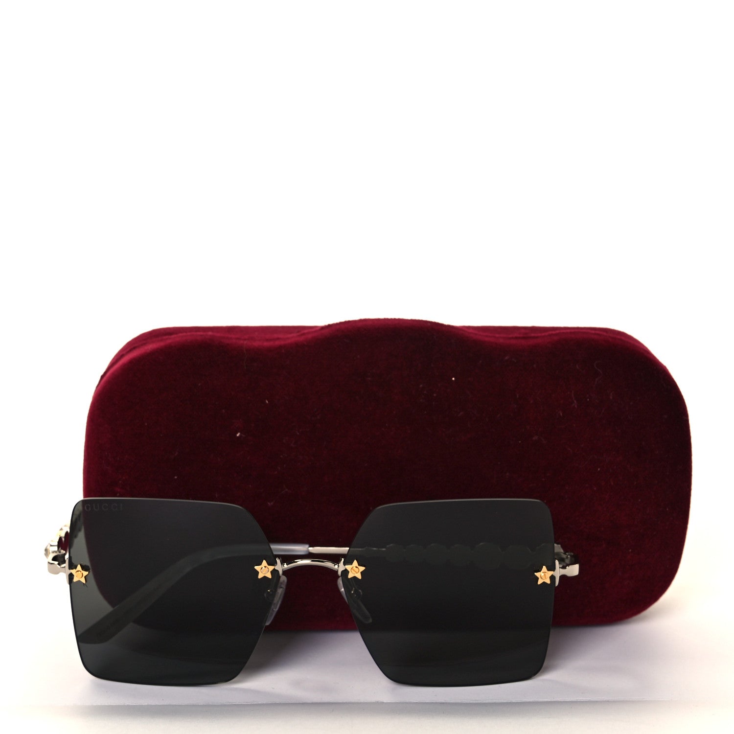 Gucci Crystal Metal Sunglasses GG0644S Gold Silver 7 of 7