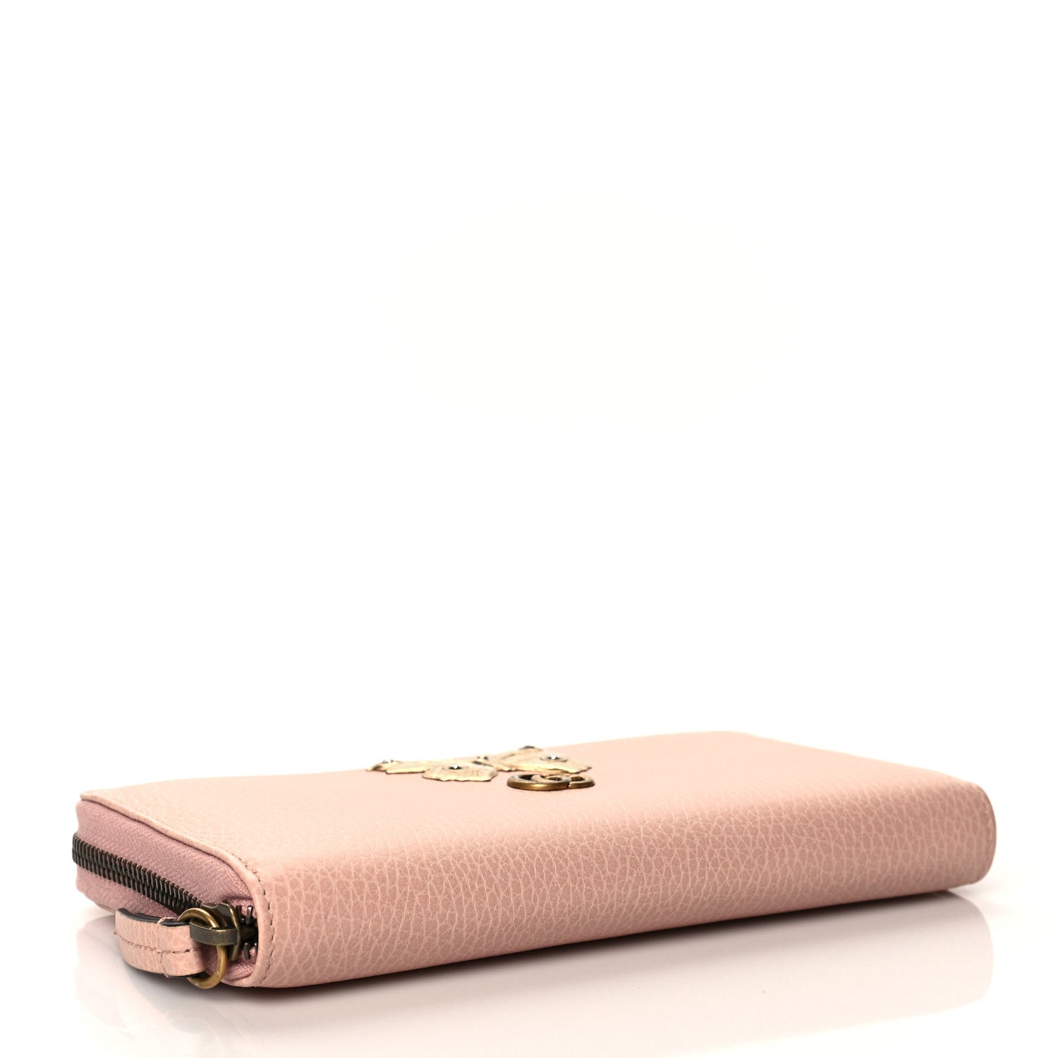 Gucci Calfskin Butterfly Farfalla Zip Around Wallet Perfect Pink 4 of 8