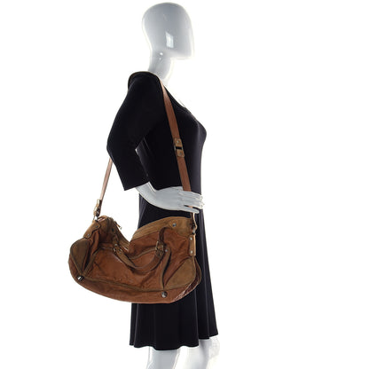 Celine Calfskin Suede Satchel Brown 2 of 18