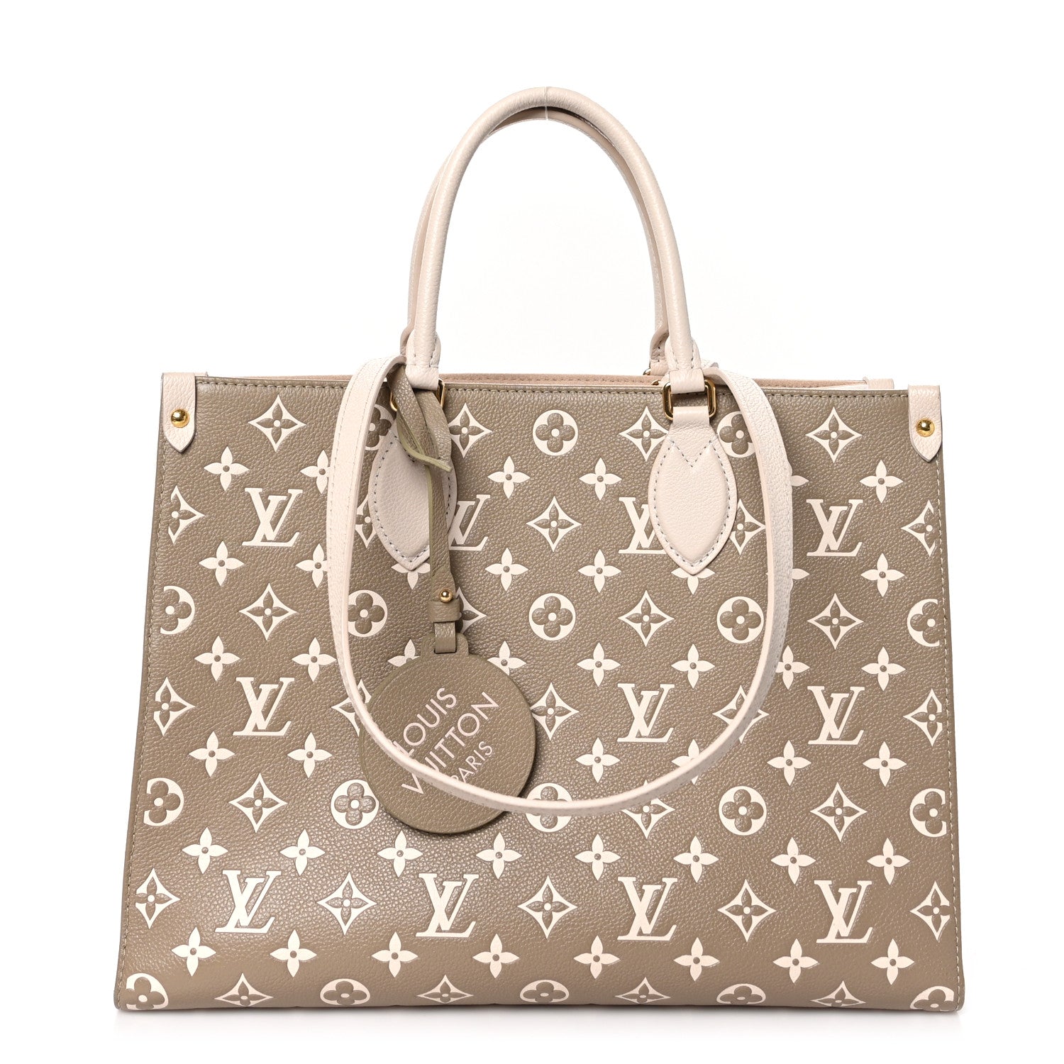 Louis Vuitton Empreinte Monogram Spring In The City Onthego MM Kaki Beige Cream 1 of 10