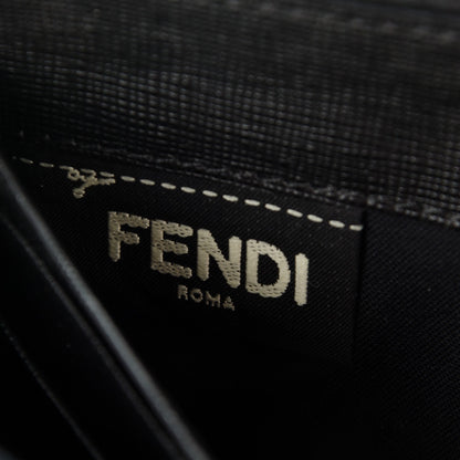 Fendi Vitello Elite Mink Fur Studded Karlito Zip Around Wallet Black 8 of 9