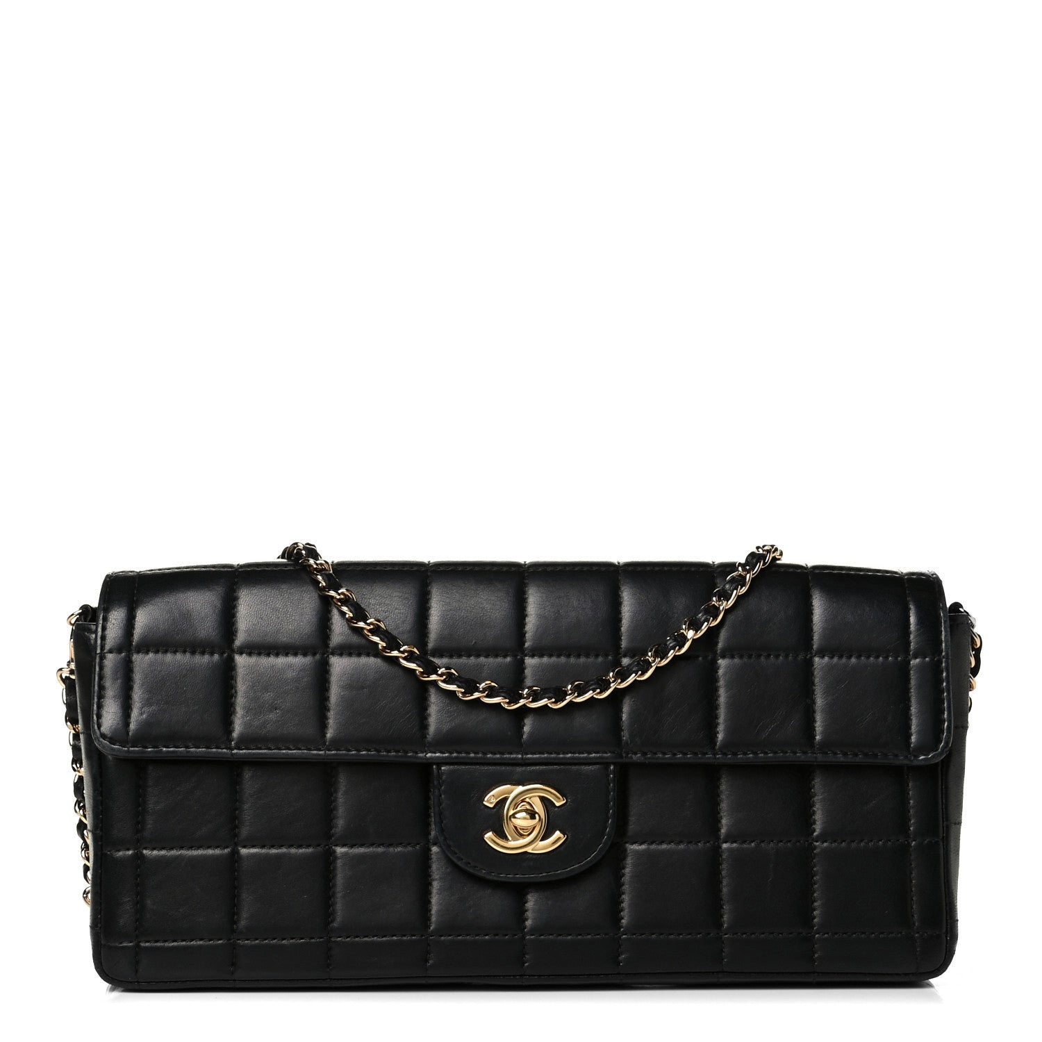 Chanel Lambskin East West Chocolate Bar Flap Black 1 of 8