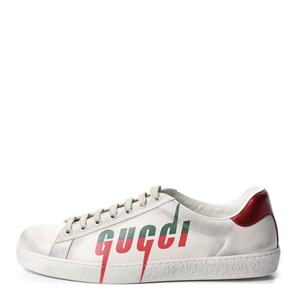 Gucci Distressed Calfskin Mens Ace Blade Sneakers 10 White 1 of 10