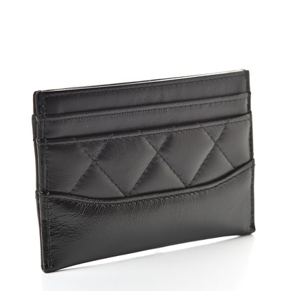 Chanel Aged Calfskin Quilted Gabrielle Card Holder Black 3 of 10