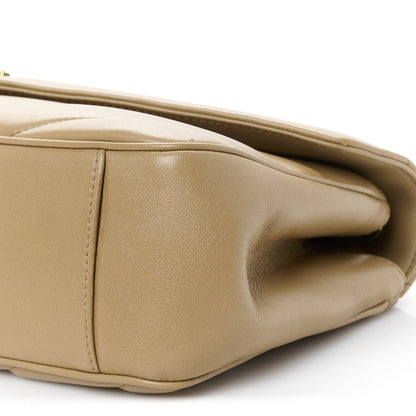 Saint Laurent Lambskin Chevron Quilted Medium Loulou Tan 13 of 13