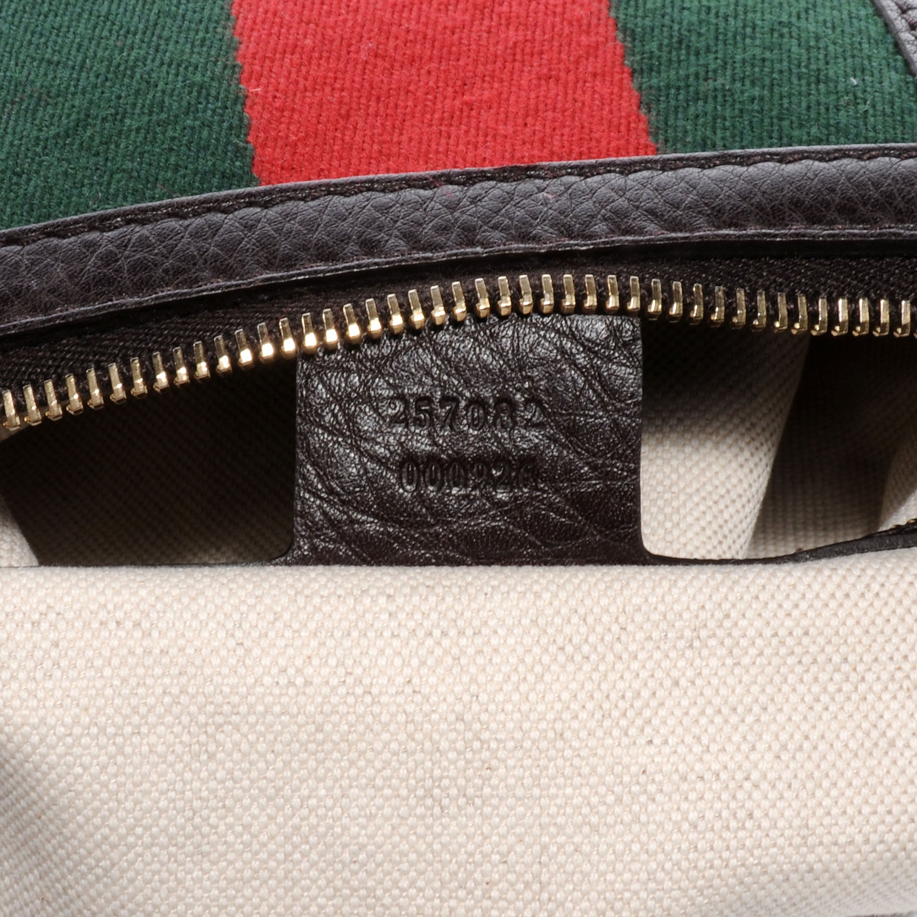 Gucci Pebbled Calfskin Vintage Web Medium Half Moon Hobo Dark Brown 7 of 10