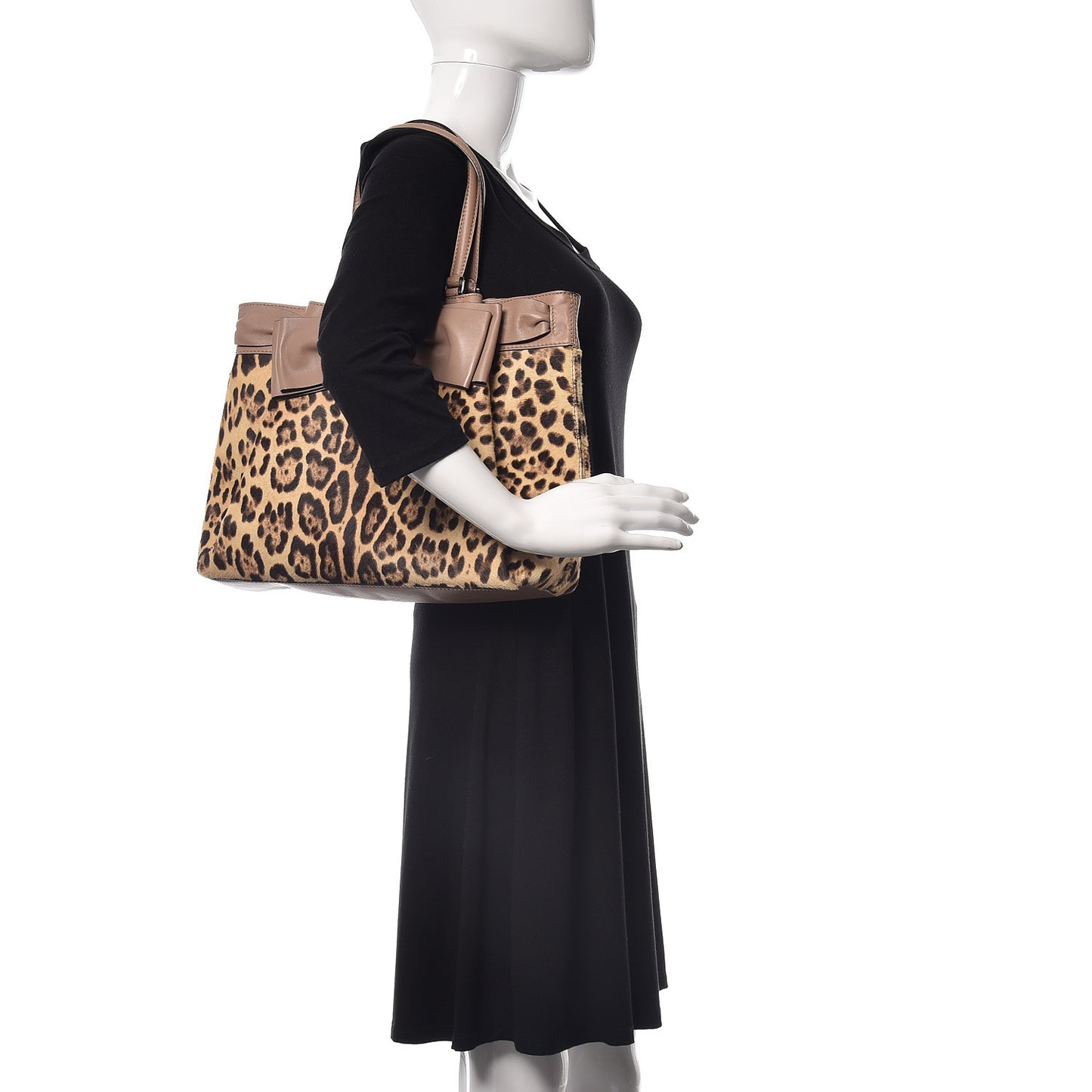 Calf Hair Leopard Print Medium Aphrodite Bow Tote