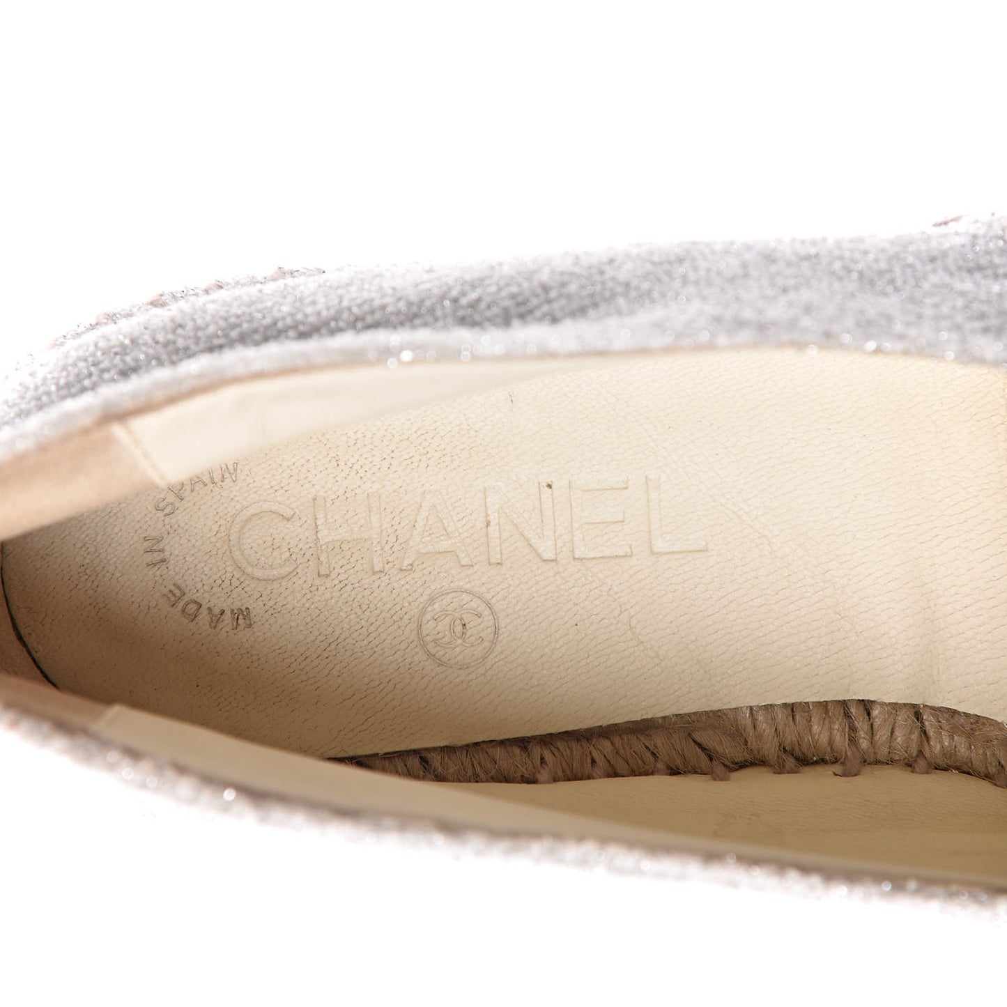 Terry Cloth CC Espadrilles 39 Silver Black