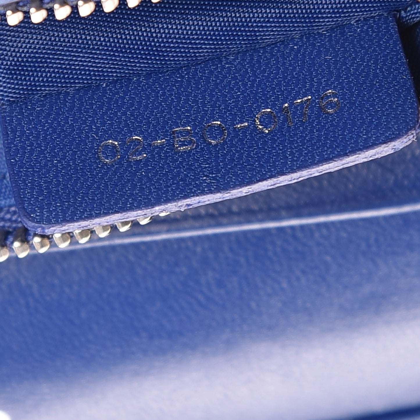 Grained Calfskin Diorama Wallet on Chain Pouch Blue