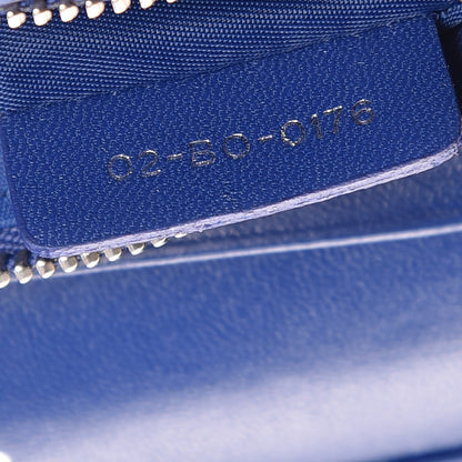 Christian Dior Grained Calfskin Diorama Wallet on Chain Pouch Blue 7 of 8