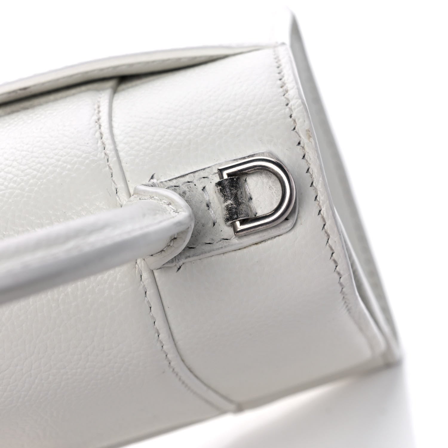 Balenciaga Grained Calfskin Small Hourglass Top Handle Bag White 19 of 24