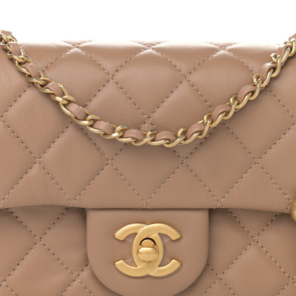 Chanel Lambskin Quilted Mini Rectangular Pearl Crush Flap Dark Beige 8 of 11