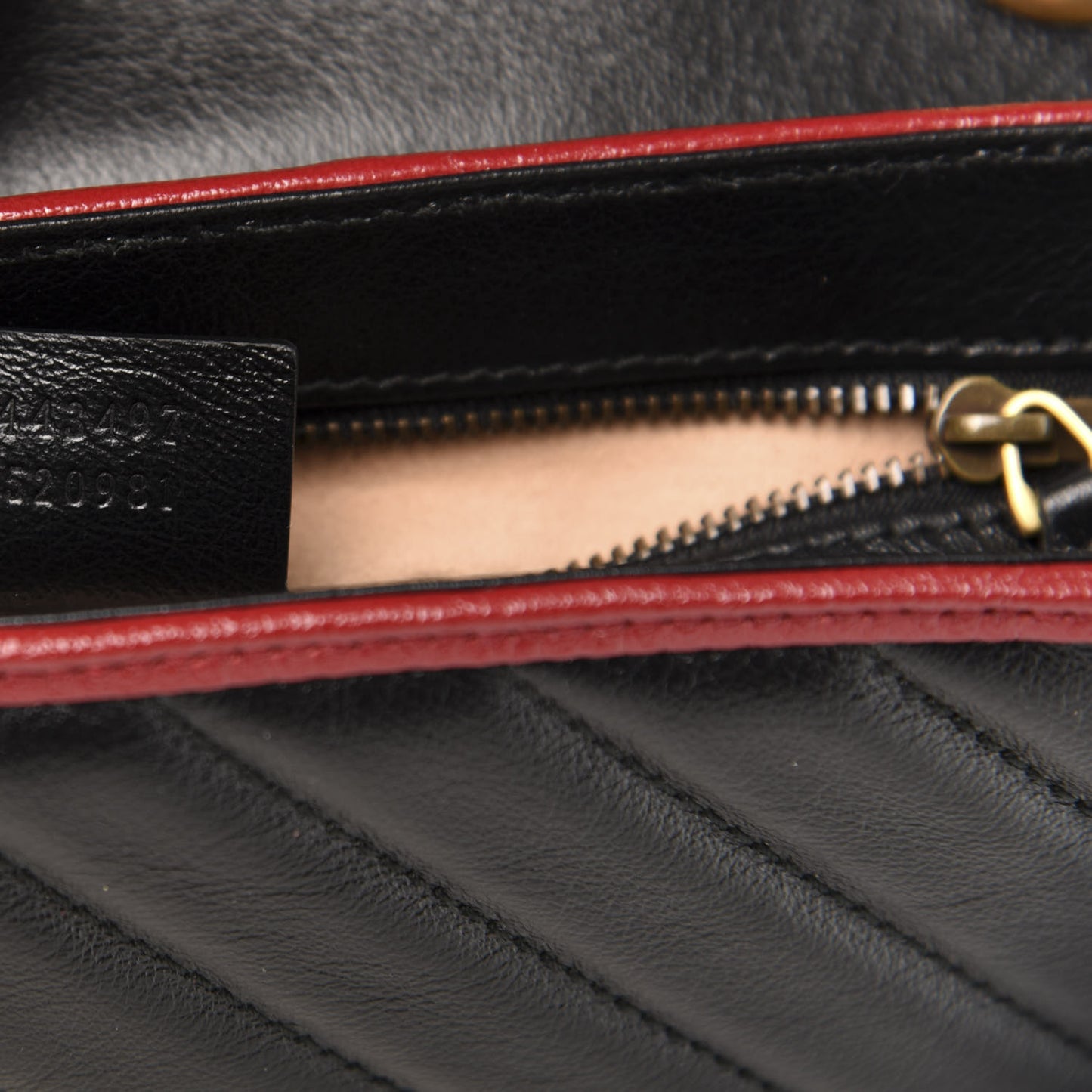 Vintage Effect Calfskin Matelasse Diagonal Striped Small Torchon GG Marmont Shoulder Bag Black Beige