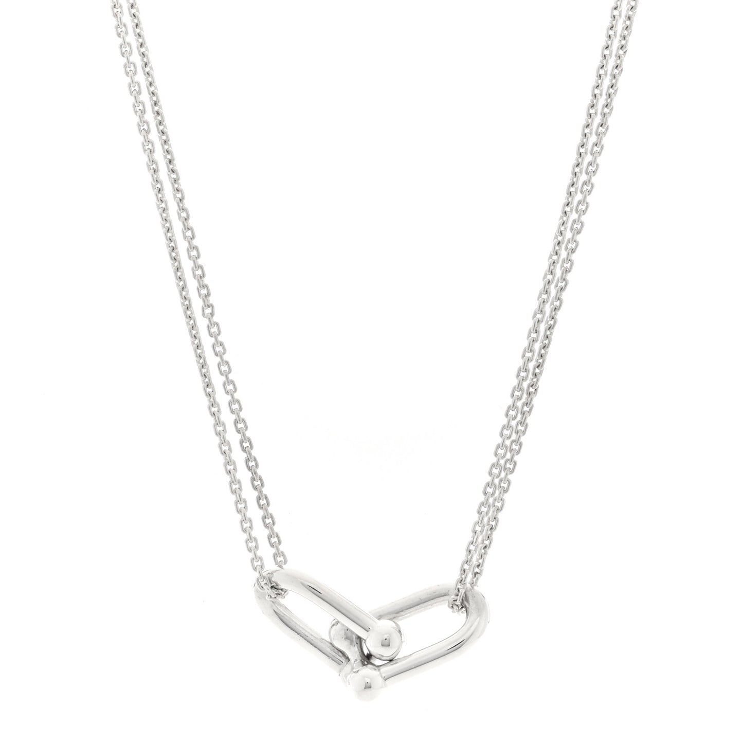 Sterling Silver Double HardWear Link Pendant Necklace