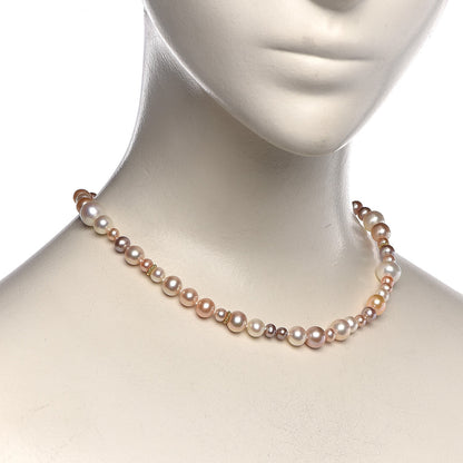 David Yurman Sterling Silver 14K Yellow Gold 5-8.5mm Pink Pearl Necklace 2 of 5