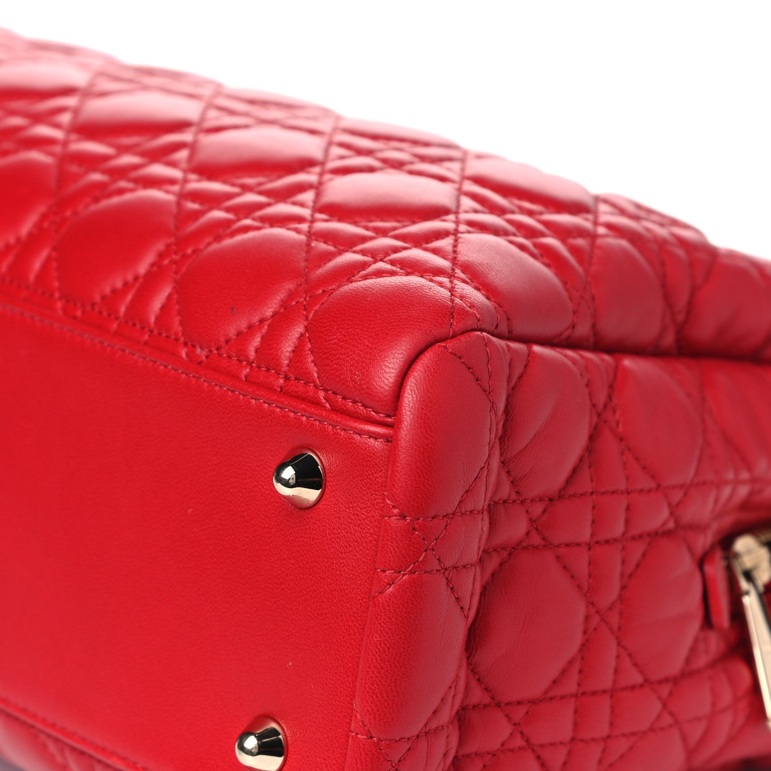 Christian Dior Lambskin Cannage Large Dior Soft Shopping Tote Red 8 of 14
