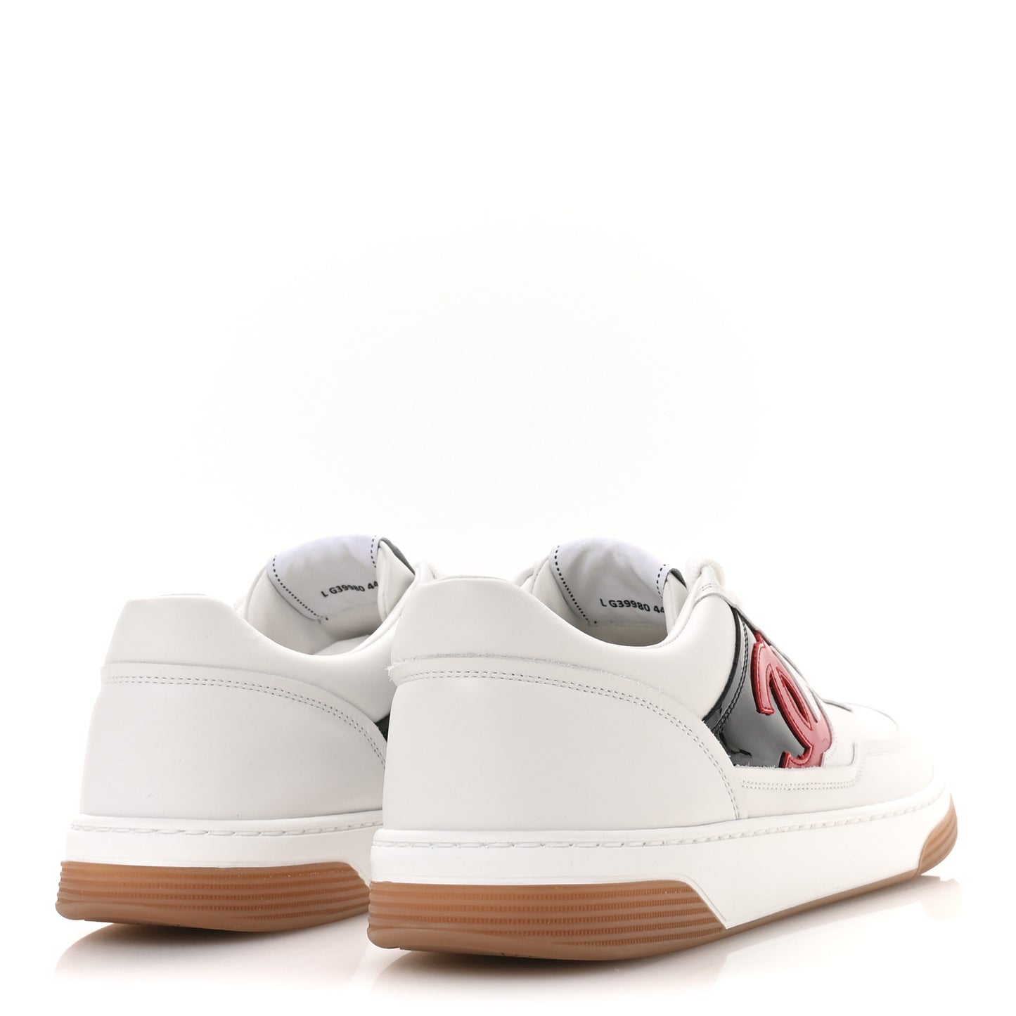 Calfskin Patent Calfskin Mens CC Sneakers 44 White Black Red