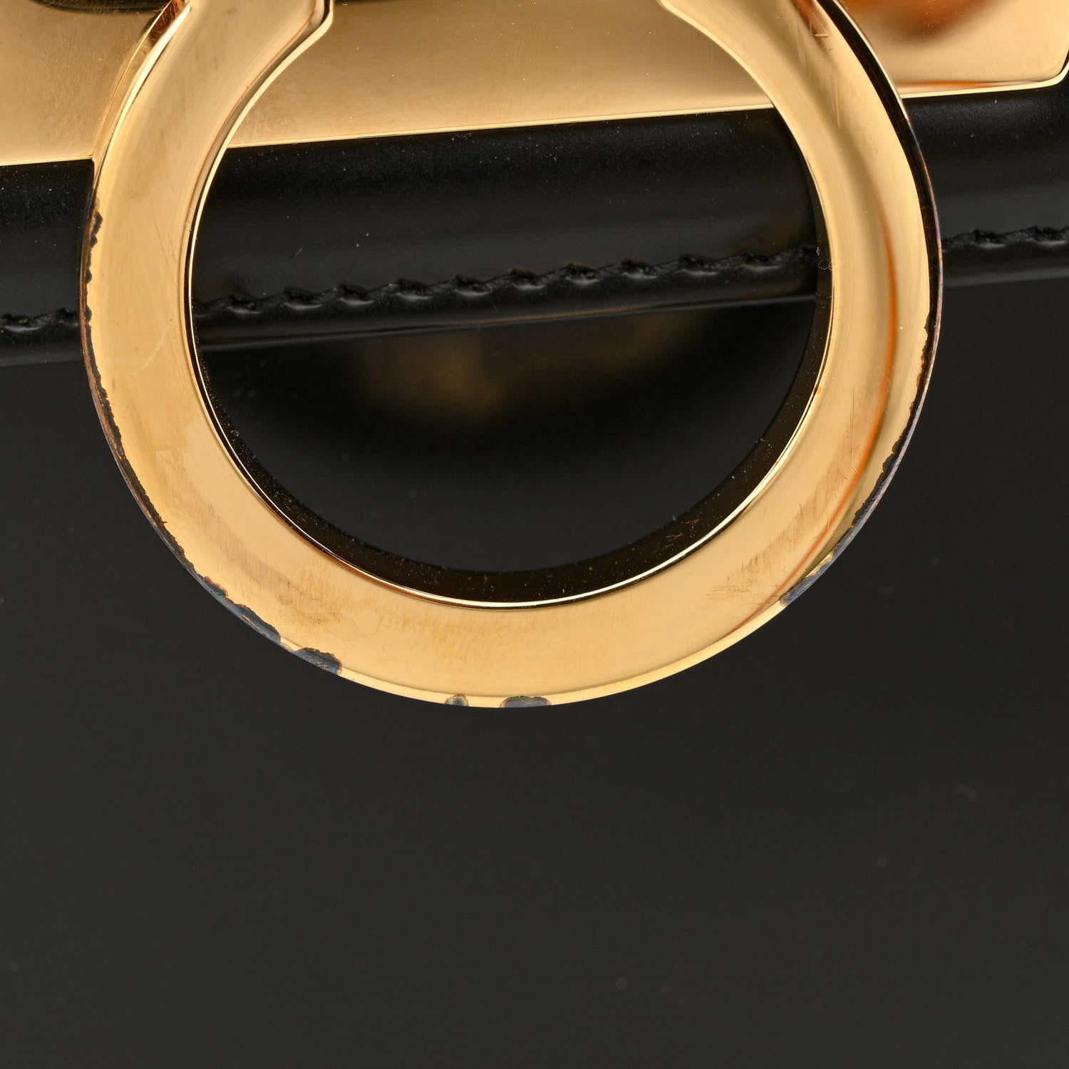 Salvatore Ferragamo Brushed Off Calfskin Iconic Top Handle Bag Black 11 of 12